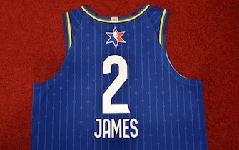 CHICAGO, IL - FEBRUARY 12: LeBron James All Star Uniform during the Uniform Shoot on Wednesday, February 12, 2020 at the United Center in Chicago, Illinois. NOTE TO USER: User expressly acknowledges and agrees that, by downloading and or using this Photograph, user is consenting to the terms and conditions of the Getty Images License Agreement. Mandatory Copyright Notice: Copyright 2020 NBAE (Photo by David Dow/NBAE via Getty Images)