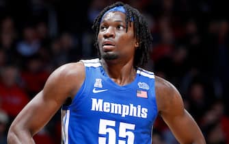 CINCINNATI, OH - FEBRUARY 13: Precious Achiuwa #55 of the Memphis Tigers looks on during a game against the Cincinnati Bearcats at Fifth Third Arena on February 13, 2020 in Cincinnati, Ohio. Cincinnati defeated Memphis 92-86 in overtime. (Photo by Joe Robbins/Getty Images)