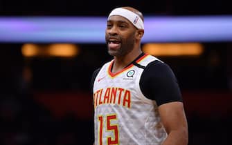 ORLANDO, FLORIDA - FEBRUARY 10: Vince Carter #15 of the Atlanta Hawks in action in the first half against the Orlando Magic at Amway Center on February 10, 2020 in Orlando, Florida.  NOTE TO USER: User expressly acknowledges and agrees that, by downloading and/or using this photograph, user is consenting to the terms and conditions of the Getty Images License Agreement.  (Photo by Mark Brown/Getty Images)
