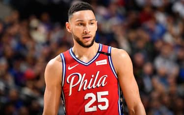 PHILADELPHIA, PA - FEBRUARY 11: Ben Simmons #25 of the Philadelphia 76ers looks on during a game against the LA Clippers on February 11, 2020 at the Wells Fargo Center in Philadelphia, Pennsylvania NOTE TO USER: User expressly acknowledges and agrees that, by downloading and/or using this Photograph, user is consenting to the terms and conditions of the Getty Images License Agreement. Mandatory Copyright Notice: Copyright 2020 NBAE (Photo by Jesse D. Garrabrant/NBAE via Getty Images)