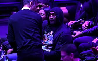 1208414157 LOS ANGELES, CALIFORNIA - FEBRUARY 24: Former Los Angeles Laker Metta World Peace attends The Celebration of Life for Kobe & Gianna Bryant at Staples Center on February 24, 2020 in Los Angeles, California. (Photo by Kevork Djansezian/Getty Images)