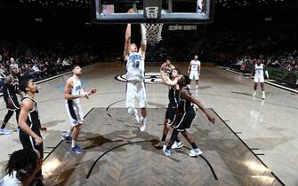 BROOKLYN, NY - FEBRUARY 24: Aaron Gordon #00 of the Orlando Magic shoots the ball against the Brooklyn Nets on February 24, 2020 at Barclays Center in Brooklyn, New York. NOTE TO USER: User expressly acknowledges and agrees that, by downloading and or using this Photograph, user is consenting to the terms and conditions of the Getty Images License Agreement. Mandatory Copyright Notice: Copyright 2020 NBAE (Photo by Nathaniel S. Butler/NBAE via Getty Images)