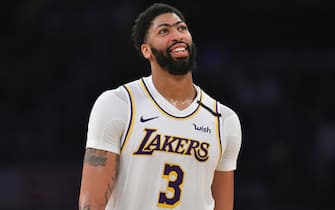 LOS ANGELES, CA - JANUARY 05: Anthony Davis #3 of the Los Angeles Lakers while playing the Detroit Pistons at Staples Center on January 5, 2020 in Los Angeles, California. Lakers won 106-99. NOTE TO USER: User expressly acknowledges and agrees that, by downloading and/or using this photograph, user is consenting to the terms and conditions of the Getty Images License Agreement. (Photo by John McCoy/Getty Images)
