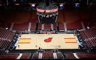 MIAMI, FLORIDA - OCTOBER 23: A general view of American Airlines Arena prior to the game between the Miami Heat and the Memphis Grizzlies on October 23, 2019 in Miami, Florida. NOTE TO USER: User expressly acknowledges and agrees that, by downloading and/or using this photograph, user is consenting to the terms and conditions of the Getty Images License Agreement. (Photo by Michael Reaves/Getty Images)