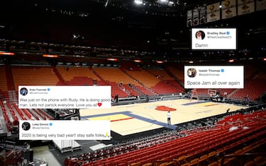 MIAMI, FLORIDA - MARCH 11:  A general view of American Airlines Arena after the game between the Miami Heat and the Charlotte Hornets on March 11, 2020 in Miami, Florida. The NBA announced the season has been suspended after a Utah Jazz player preliminary tested positive for the coronavirus. NOTE TO USER: User expressly acknowledges and agrees that, by downloading and/or using this photograph, user is consenting to the terms and conditions of the Getty Images License Agreement. (Photo by Michael Reaves/Getty Images)