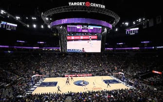 MINNEAPOLIS, MN - MARCH 19: A general view of the arena during the game between the Golden State Warriors and the Minnesota Timberwolves on March 19, 2019 at Target Center in Minneapolis, Minnesota. NOTE TO USER: User expressly acknowledges and agrees that, by downloading and/or using this photograph, user is consenting to the terms and conditions of the Getty Images License Agreement. Mandatory Copyright Notice: Copyright 2019 NBAE (Photo by Jordan Johnson/NBAE via Getty Images)