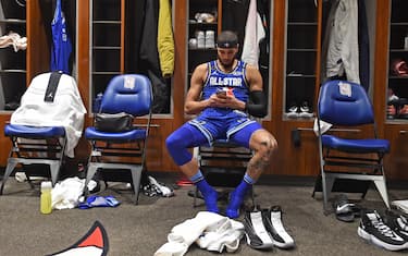 CHICAGO, IL - FEBRUARY 16: Jayson Tatum #2 of Team LeBron gets ready during the 69th NBA All-Star Game as part of 2020 NBA All-Star Weekend on February 16, 2020 at United Center in Chicago, Illinois. NOTE TO USER: User expressly acknowledges and agrees that, by downloading and/or using this Photograph, user is consenting to the terms and conditions of the Getty Images License Agreement. Mandatory Copyright Notice: Copyright 2020 NBAE (Photo by Juan Ocampo/NBAE via Getty Images)