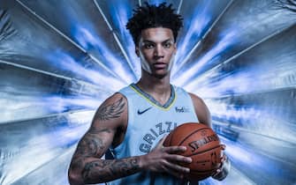 MEMPHIS, TN - SEPTEMBER 30: Brandon Clarke #15 of the Memphis Grizzlies poses for a portrait during media day on September 30, 2019 at FedEx Forum in Memphis, Tennessee. NOTE TO USER: User expressly acknowledges and agrees that, by downloading and/or using this photograph, user is consenting to the terms and conditions of the Getty Images License Agreement. Mandatory Copyright Notice: Copyright 2019 NBAE (Photo by Michael J. LeBrecht II/NBAE via Getty Images)
