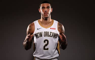 METAIRIE, LOUISIANA - SEPTEMBER 30:  Lonzo Ball #2 of the New Orleans Pelicans poses for a photo during Media Day at the Ochsner Sports Performance Center on September 30, 2019 in Metairie, Louisiana. (Photo by Chris Graythen/Getty Images)
