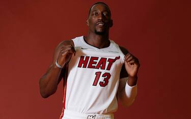 MIAMI, FLORIDA - SEPTEMBER 30:  Bam Adebayo #13 of the Miami Heat poses for a portrait during media day at American Airlines Arena on September 30, 2019 in Miami, Florida. NOTE TO USER: User expressly acknowledges and agrees that, by downloading and/or using this photograph, user is consenting to the terms and conditions of the Getty Images License Agreement. (Photo by Michael Reaves/Getty Images)