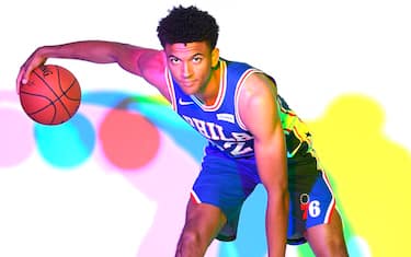 MADISON, NJ - AUGUST 11: Matisse Thybulle #22 of the  Philadelphia 76ers poses for a portrait during the 2019 NBA Rookie Photo Shoot on August 11, 2019 at the Fairleigh Dickinson University in Madison, New Jersey. NOTE TO USER: User expressly acknowledges and agrees that, by downloading and or using this photograph, User is consenting to the terms and conditions of the Getty Images License Agreement. Mandatory Copyright Notice: Copyright 2019 NBAE (Photo by Brian Babineau/NBAE via Getty Images)