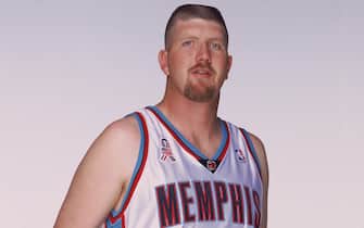 1 Oct 2001:  Bryant Reeves #50 of the Memphis Grizzlies poses for a studio portrait on Media Day in Memphis, Tennessee.   NOTE TO USER: It is expressly understood that the only rights Allsport are offering to license in this Photograph are one-time, non-exclusive editorial rights. No advertising or commercial uses of any kind may be made of Allsport photos. User acknowledges that it is aware that Allsport is an editorial sports agency and that NO RELEASES OF ANY TYPE ARE OBTAINED from the subjects contained in the photographs.Mandatory Credit: Andy Hayt  /NBAE/Getty Images