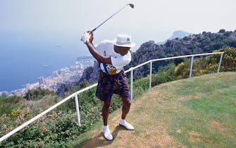 BARCELONA, SPAIN - 1992: Michael Jordan #9 of the U.S. Mens Olympic Basketball Team plays golf circa 1992 during the 1992 Summer Olympics in Barcelona, Spain. NOTE TO USER: User expressly acknowledges and agrees that, by downloading and/or using this photograph, user is consenting to the terms and conditions of the Getty Images License Agreement.  Mandatory Copyright Notice: Copyright 1992 NBAE (Photo by Andrew D. Bernstein/NBAE via Getty Images)