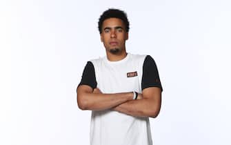 CHICAGO, IL - MAY 15: NBA Draft Prospect, Jontay Porter poses for a portrait during the 2018 NBA Combine circuit on May 15, 2018 at the Intercontinental Hotel Magnificent Mile in Chicago, Illinois. NOTE TO USER: User expressly acknowledges and agrees that, by downloading and/or using this photograph, user is consenting to the terms and conditions of the Getty Images License Agreement. Mandatory Copyright Notice: Copyright 2018 NBAE (Photo by Joe Murphy/NBAE via Getty Images)