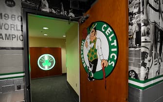 BOSTON, MA - APRIL 17: A general view of the Boston Celtics locker room before Game Two of Round One of the 2019 NBA Playoffs against the Boston Celtics on April 17, 2019 at the TD Garden in Boston, Massachusetts.  NOTE TO USER: User expressly acknowledges and agrees that, by downloading and or using this photograph, User is consenting to the terms and conditions of the Getty Images License Agreement. Mandatory Copyright Notice: Copyright 2019 NBAE  (Photo by Brian Babineau/NBAE via Getty Images)