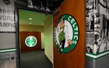 BOSTON, MA - APRIL 17: A general view of the Boston Celtics locker room before Game Two of Round One of the 2019 NBA Playoffs against the Boston Celtics on April 17, 2019 at the TD Garden in Boston, Massachusetts.  NOTE TO USER: User expressly acknowledges and agrees that, by downloading and or using this photograph, User is consenting to the terms and conditions of the Getty Images License Agreement. Mandatory Copyright Notice: Copyright 2019 NBAE  (Photo by Brian Babineau/NBAE via Getty Images)