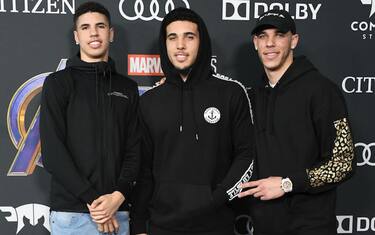 LOS ANGELES, CALIFORNIA - APRIL 22:  LaMelo Ball, Liangelo Ball and Lonzo Ball attend the World Premiere Of Walt Disney Studios Motion Pictures "Avengers: Endgame" at Los Angeles Convention Center on April 22, 2019 in Los Angeles, California. (Photo by Jon Kopaloff/Getty Images)
