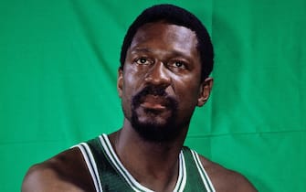 BOSTON, MA - 1962: Bill Russell #6 of the Boston Celtics poses for a photo circa 1962 at the Boston Garden in Boston, Massachusetts. NOTE TO USER: User expressly acknowledges and agrees that, by downloading and/or using this photograph, user is consenting to the terms and conditions of the Getty Images License Agreement. Mandatory Copyright Notice: Copyright 1962 NBAE (Photo by Dick Raphael/NBAE via Getty Images)