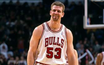 CHICAGO, ILLINOIS -¬†DECEMBER 29: Joe Kleine #53 of the Chicago Bulls looks on during the game against the Dallas Mavericks on December 29, 1997 at The United Center in Chicago, Illinois.. NOTE TO USER: User expressly acknowledges and agrees that, by downloading and or using this Photograph, user is consenting to the terms and conditions of the Getty Images License Agreement. Mandatory Copyright Notice: Copyright 1997 NBAE (Photo by Glenn James/NBAE via Getty Images)