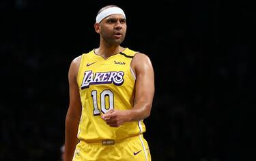 NEW YORK, NEW YORK - JANUARY 23: Jared Dudley #10 of the Los Angeles Lakers in action against the Brooklyn Netsat Barclays Center on January 23, 2020 in New York City. NOTE TO USER: User expressly acknowledges and agrees that, by downloading and or using this photograph, User is consenting to the terms and conditions of the Getty Images License Agreement. (Photo by Mike Stobe/Getty Images)