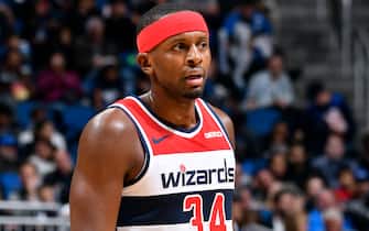 ORLANDO, FL - NOVEMBER 17: C.J. Miles #34 of the Washington Wizards looks on against the Orlando Magic on November 17, 2019 at Amway Center in Orlando, Florida. NOTE TO USER: User expressly acknowledges and agrees that, by downloading and or using this photograph, User is consenting to the terms and conditions of the Getty Images License Agreement. Mandatory Copyright Notice: Copyright 2019 NBAE (Photo by Fernando Medina/NBAE via Getty Images)
