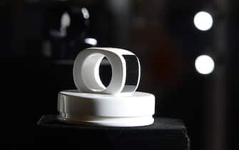 The Mota Smart Ring is displayed at the Consumer Electronics Show in Las Vegas, Nevada, on January 7, 2015. The Mota Smart Ring pairs via Bluetooth with an Android or iOS device to display notifications, such as text messages, incoming calls, calendar events and email, on the wearer's finger. Notifications can be drawn from Facebook and Twitter and delivered in the form of text, audio and tactile alerts, with visual information shown on the ring's built-in swipable display.  AFP PHOTO / ROBYN BECK        (Photo credit should read ROBYN BECK/AFP via Getty Images)