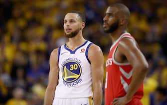during Game Three of the Western Conference Finals at ORACLE Arena on May 20, 2018 in Oakland, California.