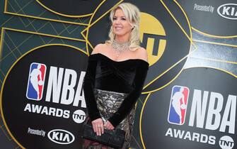 1158160917 SANTA MONICA, CALIFORNIA - JUNE 24: Jeanie Buss
attends 2019 NBA Awards at Barker Hangar on June 24, 2019 in Santa Monica, California. (Photo by Leon Bennett/WireImage)