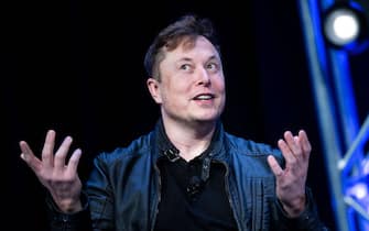 Elon Musk, founder of SpaceX, speaks during the Satellite 2020 at the Washington Convention CenterMarch 9, 2020, in Washington, DC. (Photo by Brendan Smialowski / AFP) (Photo by BRENDAN SMIALOWSKI/AFP via Getty Images)