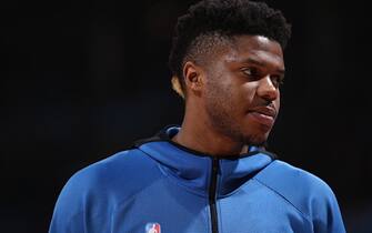 OKLAHOMA CITY, OK - JANUARY 17: Justin Patton #13 of the Oklahoma City Thunder looks on during the game against the Miami Heat on January 17, 2020 at Chesapeake Energy Arena in Oklahoma City, Oklahoma. NOTE TO USER: User expressly acknowledges and agrees that, by downloading and or using this photograph, User is consenting to the terms and conditions of the Getty Images License Agreement. Mandatory Copyright Notice: Copyright 2020 NBAE (Photo by Zach Beeker/NBAE via Getty Images)