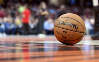 CLEVELAND, OHIO - JANUARY 28: An official Spalding NBA game ball sits on the court during the second half of the game between the Cleveland Cavaliers and the New Orleans Pelicans at Rocket Mortgage Fieldhouse on January 28, 2020 in Cleveland, Ohio. The Pelicans defeated the Cavaliers 125-111. NOTE TO USER: User expressly acknowledges and agrees that, by downloading and/or using this photograph, user is consenting to the terms and conditions of the Getty Images License Agreement. (Photo by Jason Miller/Getty Images)
