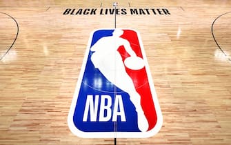 ORLANDO, FL - JULY 7: A general overall view of the court with Black Lives Matter wording as part of the NBA Restart 2020 on July 7, 2020 at The Arena at ESPN Wide World of Sports in Orlando, Florida. NOTE TO USER: User expressly acknowledges and agrees that, by downloading and/or using this photograph, user is consenting to the terms and conditions of the Getty Images License Agreement.  Mandatory Copyright Notice: Copyright 2020 NBAE (Photo by David Dow/NBAE via Getty Images)