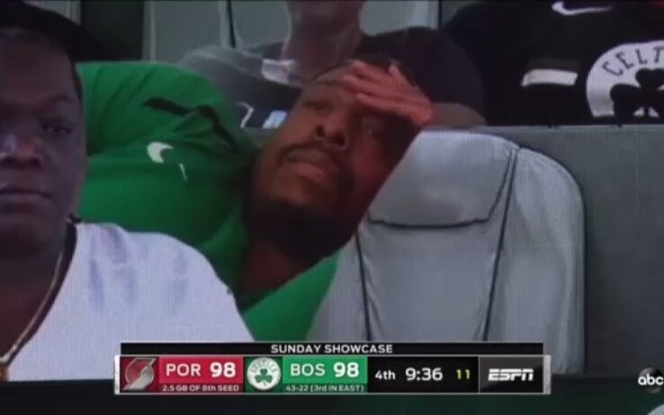 Questa l'espressione di Paul Pierce dopo che i Celtics si sono fatti rimontare 24 punti di vantaggio