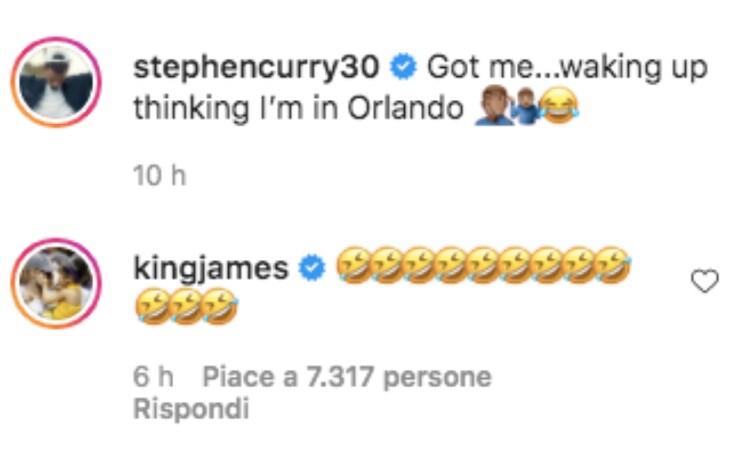 La risposta al video di LeBron James arrivata via Instagram