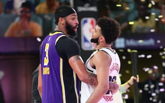 ORLANDO, FL - SEPTEMBER 26:  during Game Five of the Western Conference Finals of the NBA Playoffs on September 26, 2020 at AdventHealth Arena in Orlando, Florida. NOTE TO USER: User expressly acknowledges and agrees that, by downloading and/or using this Photograph, user is consenting to the terms and conditions of the Getty Images License Agreement. Mandatory Copyright Notice: Copyright 2020 NBAE (Photo by Nathaniel S. Butler/NBAE via Getty Images)