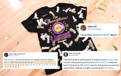 Lakers campioni, complimenti sui social. REAZIONI