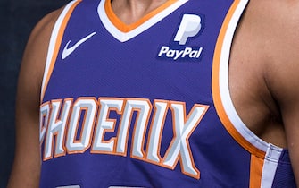 MADISON, NJ - AUGUST 11: Cameron Johnson #23 of the Phoenix Suns poses for a portrait during the 2019 NBA Rookie Photo Shoot on August 11, 2019 at Fairleigh Dickinson University in Madison, New Jersey. NOTE TO USER: User expressly acknowledges and agrees that, by downloading and or using this photograph, User is consenting to the terms and conditions of the Getty Images License Agreement. Mandatory Copyright Notice: Copyright 2019 NBAE (Photo by Steve Freeman/NBAE via Getty Images)