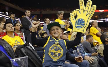 OAKLAND, CA - JUNE 7:  A young fan attends Game Four of the 2019 NBA Finals between the Golden State Warriors and Toronto Raptors on June 7, 2019 at ORACLE Arena in Oakland, California. NOTE TO USER: User expressly acknowledges and agrees that, by downloading and or using this photograph, User is consenting to the terms and conditions of the Getty Images License Agreement. Mandatory Copyright Notice: Copyright 2019 NBAE (Photo by Elizabeth Shrier/NBAE via Getty Images)