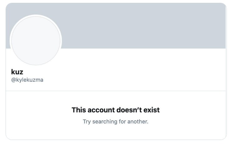 Ecco come appare oggi l'account Twitter di Kuzma