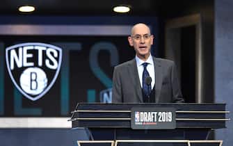NEW YORK, NEW YORK - JUNE 20: NBA Commissioner Adam Silver prepares to announce a pick by the Brooklyn Nets during the 2019 NBA Draft at the Barclays Center on June 20, 2019 in the Brooklyn borough of New York City. NOTE TO USER: User expressly acknowledges and agrees that, by downloading and or using this photograph, User is consenting to the terms and conditions of the Getty Images License Agreement. (Photo by Sarah Stier/Getty Images)