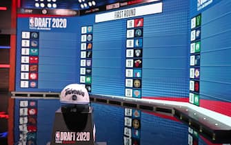 BRISTOL, CT - NOVEMBER 18: A wide angle photo of the Minnesota Timberwolves hat on the stage of the studio before the 2020 NBA Draft on November 18, 2020 in Bristol, Connecticut at ESPN Headquarters. NOTE TO USER: User expressly acknowledges and agrees that, by downloading and/or using this photograph, user is consenting to the terms and conditions of the Getty Images License Agreement. Mandatory Copyright Notice: Copyright 2019 NBAE (Photo by Nathaniel S. Butler/NBAE via Getty Images)