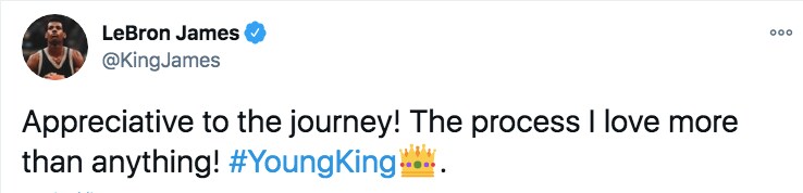 Il tweet di commento di LeBron James