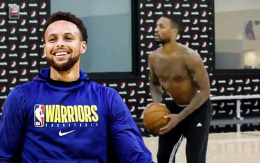 Lillard segna da centrocampo: la reazione di Curry