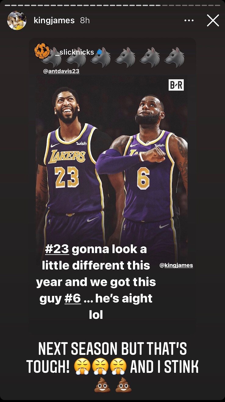 La Instagram story postata da LeBron sul suo account