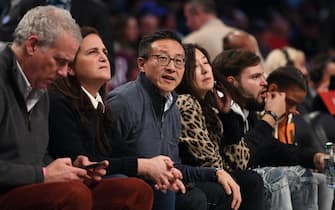 NEW YORK, NEW YORK - DECEMBER 15: Owner Joe Tsai of the Brooklyn Nets during the game against the Philadelphia 76ers at Barclays Center on December 15, 2019 in New York City. NOTE TO USER: User expressly acknowledges and agrees that, by downloading and or using this photograph, User is consenting to the terms and conditions of the Getty Images License Agreement. (Photo by Matteo Marchi/Getty Images)