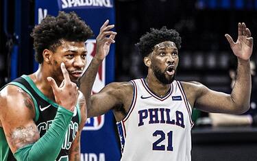 Smart: "Embiid simula". La risposta: "Parla lui?"