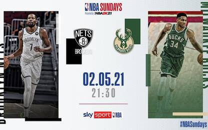 Giannis vs KD, Bucks-Nets alle 21.30 su Sky Sport