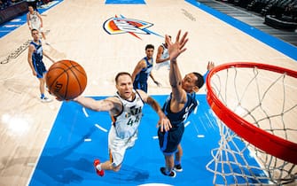 1232894330 OKLAHOMA CITY, OK - MAY 14: Bojan Bogdanovic #44 of the Utah Jazz shoots the ball during the game against the Oklahoma City Thunder on May 14, 2021 at Chesapeake Energy Arena in Oklahoma City, Oklahoma. NOTE TO USER: User expressly acknowledges and agrees that, by downloading and or using this photograph, User is consenting to the terms and conditions of the Getty Images License Agreement. Mandatory Copyright Notice: Copyright 2021 NBAE (Photo by Zach Beeker/NBAE via Getty Images)