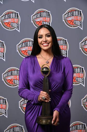 UNCASVILLE, CT - MAY 15: Inductee Vanessa Bryant poses for portrait during the 2020 Basketball Hall of Fame Enshrinement Ceremony on May 15, 2021 at the Mohegan Sun Arena at Mohegan Sun in Uncasville, Connecticut. NOTE TO USER: User expressly acknowledges and agrees that, by downloading and/or using this photograph, user is consenting to the terms and conditions of the Getty Images License Agreement.  Mandatory Copyright Notice: Copyright 2021 NBAE (Photo by Jennifer Pottheiser/NBAE via Getty Images)