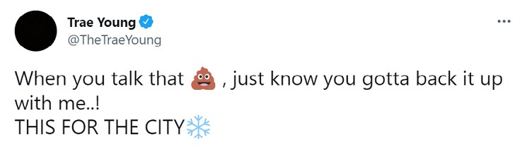 Il tweet di Trae Young dopo il suo game-winner alla Skinz League